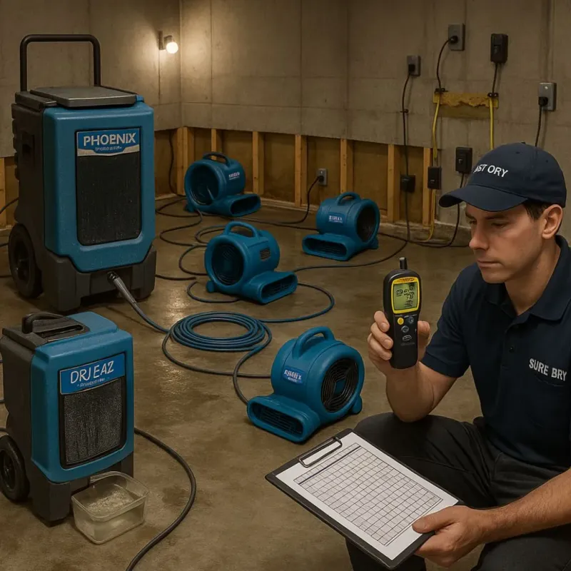 Structural Drying and Dehumidification process in Belhaven, NC